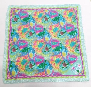 Seas the Day Turtles Bandana Scarf Bandana Hanky 21x21 Beach Seas Colorful - Picture 1 of 6