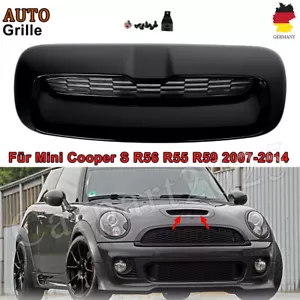 Für Mini Cooper S R56 R55 R57 R58 R59 07-14 Lufteinlass Motorhaube Schwarz Glanz - Bild 1 von 13