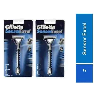 2 pcs GILLETTE Sensor Excel Razor Free Shipping World Wide - Picture 1 of 6