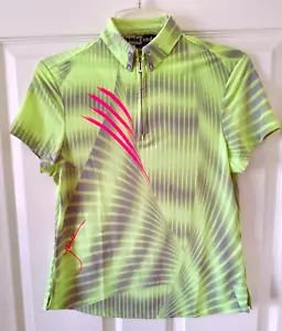 Jamie Sadock signiertes kurzärmliges Golfshirt limettengrün, helllila, pink - XS - Bild 1 von 4