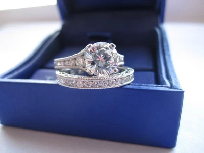 Raro Tacori HT2510 Infinity/Banda Completa - Juego de Boda Platino - Solitario Redondo Foto 1 de 4