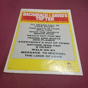 Bacharach & David's Top Ten - Vintage 1970 sheet music book - 32 pp - Picture 1 of 15