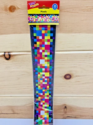 Pixels School Bulletin Board Borders 35 Feet Trend Enterprises - Image 1 of 4