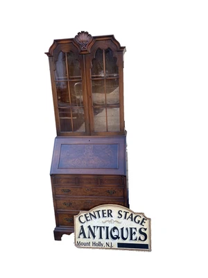 65915   KITTINGER Furniture  Quality Walnut Secretary Desk w/ Bookcase Top - Image 1 of 4