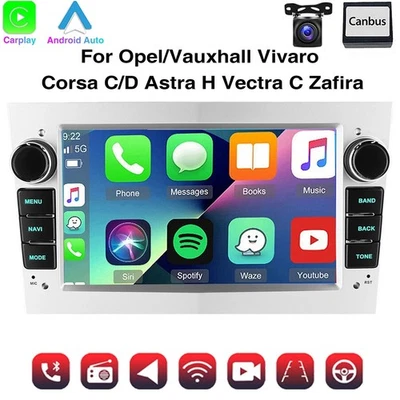 For Vauxhall Corsa C Astra Zafira Apple Carplay Car Radio Stereo GPS Android 15 - Image 1 of 4