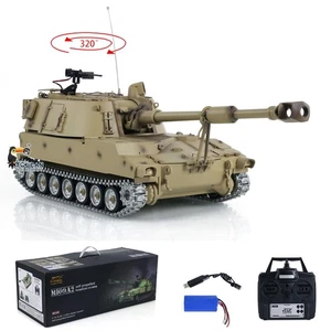 TD 1/16 RC Military Tank M109A2 Howitzer Metal Wheels Infrared Barrel Recoil BB - Imagen 1 de 12