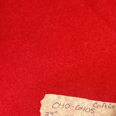 Red Felt Fabric Remnant 26x52 Craft Material One Piece New - Image 1 of 4