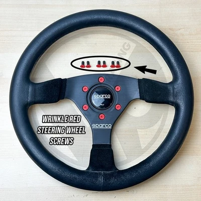 Tornillos de volante de carreras para Sparco / Momo / NRG / MPI / OMP / rojo cónico Foto 1 de 4