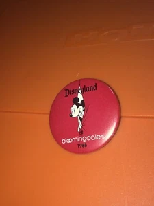 VTG Rare Disney Disneyland Bloomingdales Pinback Red Button 1988 2” - Picture 1 of 2
