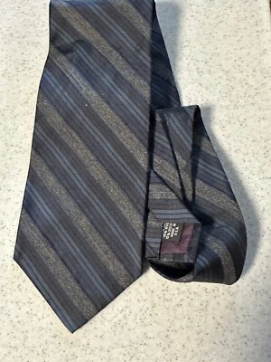Structure Men's Necktie-Tie-Fashion Accessory-Silk And WoolGray And Blue Striped - Image 1 of 4
