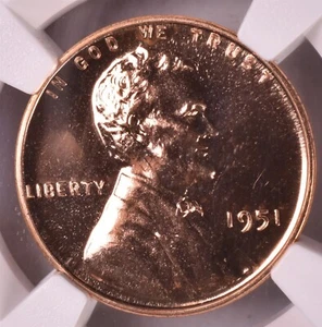 1951 Lincoln Wheat Penny Cent - NGC PF68 RD  - Picture 1 of 3