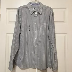 Lacoste Pinstripes Mens Long Sleeve Shirt, Size 45 (XXL) - Picture 1 of 4