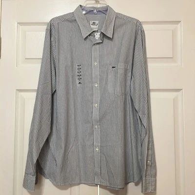 Camisa de manga larga Lacoste a rayas para hombre, talla 45 (XXL) Foto 1 de 4
