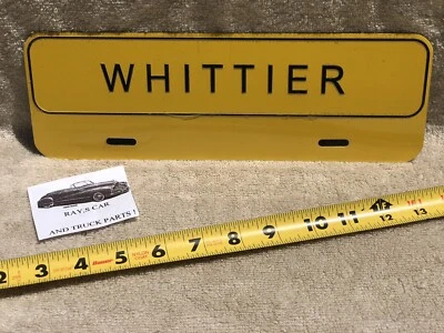 NEW WHITTIER UNIVERSAL LICENSE PLATE TOPPER . - Image 1 of 4