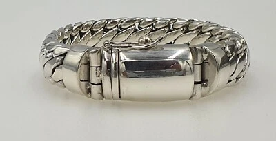 Bracciale a Catena 15mm 925er Argento 17-25cm Dreigliedrig Pesante Viking Biker - Immagine 1 di 4