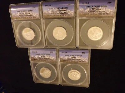 2012-S   Quarters    5 Coin Set       ANACS PR 70 - Image 1 of 2