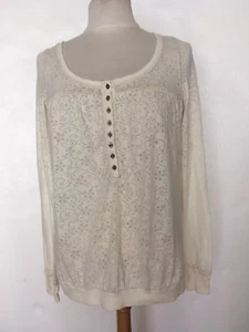 Free People Henley Shirt Top Elfenbein Gr. M - Bild 1 von 4
