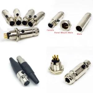 Mini XLR Connector 3Pin-6Pin Microphone Audio Plug Male/Female/Panel Mount Male - Picture 1 of 15