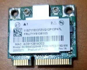 2x Lenovo HP Laptop Mini PC b/g/n Wireless PCIe Wifi Card Broadcom BCM943225HM - Picture 1 of 1