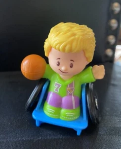 Mattel •Little People 3" EDDIE Boy in Wheelchair Figure Basketball Player 2016 - Picture 1 of 6