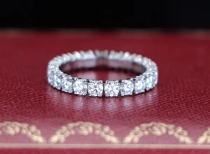 $13,100 Cartier Destinee Platinum 1.44ct Prong Diamond Eternity Wedding Band #49 - Picture 1 of 8