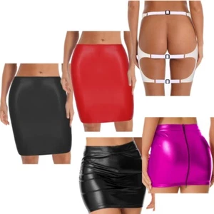 Sexy Damen PU Lederröcke Po offen Bleistiftröcke Cocktail Party Clubwear - Bild 1 von 146