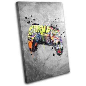 Controlador Jugador Urbano Grunge Graffiti LIENZO ÚNICO ARTE DE PARED Impresión de Imagen - Imagen 1 de 1