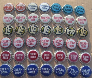 42 NOS CORK SODA BOTTLE CAPS UNUSED NEW OLD STOCK VINTAGE CORK SODA POP CROWNS - Picture 1 of 3