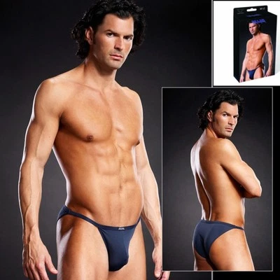 Ultrakleiner Mini Briefs Slip String Microfaser Unifarben Blau in S/M 5714 - Bild 1 von 3