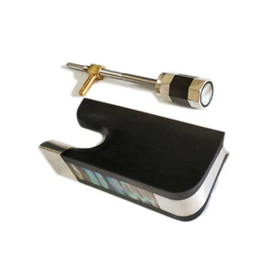 Double Bass Upright Bow Ebony Frog Blank no Eyes Inlaid Silver Fitting Button - Picture 1 of 2