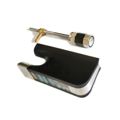 Double Bass Upright Bow Ebony Frog Blank no Eyes Inlaid Silver Fitting Button - Image 1 of 2