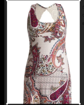 Secret Treasures sz XL 16-18 Paisley Floral Design Slip Dress Razerback Chemise - Image 1 of 4