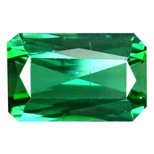 Encantador octágono (8 x 5 mm) sin calefacción turmalina verde Mozambique de 1,44 quilates - Imagen 1 de 1