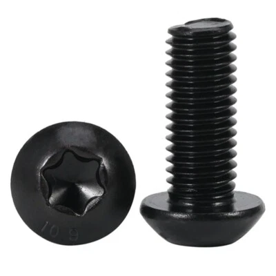 Tornillo de cabeza de cúpula de botón Torx con accionamiento de seis lóbulos M3M4M5M6M8M10 acero negro 10,9 Foto 1 de 4