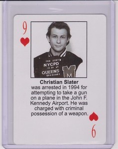 RARE 2003 STARZ BEHIND BARZ CHRISTIAN SLATER PLAYING CARD ~ MUG SHOT