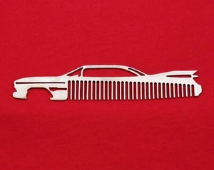 59 Cadillac Coupe Deville Brushed Stainless Steel Trim Beard Hair Mustache Comb - Picture 1 of 2