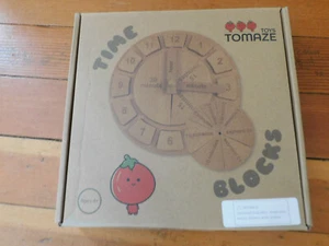 Tomaze Toys Montessori Wooden Clock Time Blocks homeschool math telling time - Picture 1 of 3