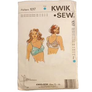 Kwik Sew 1017 Pattern Misses' Bra Bandeau Brassiere 32AA-D 34AA-D VTG UC - Picture 1 of 7