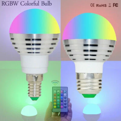 2-4X RGB LED Bulb E27 E14 Remote Control Color Change Light Home Decor 110V 230V - Image 1 of 4
