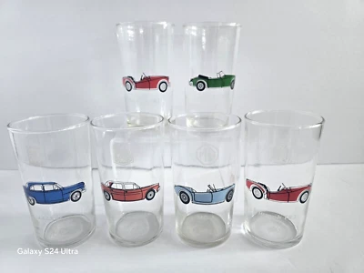 Lote de 6 gafas de highball vintage Mobil Gas Pegasus clásico para coche deportivo Jag MG Foto 1 de 4