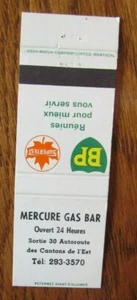SUPERTEST BP GAS STATION MATCHBOOK COVER: MERCURE GAS BAR (BROSSARD, QC) -E23 - Picture 1 of 1