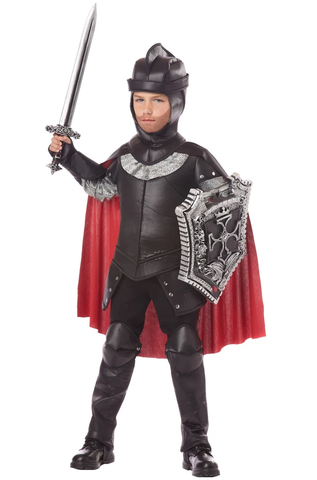 Disfraz de Caballero Negro Guerrero Medieval Renacimiento Niño Foto 1 de 2