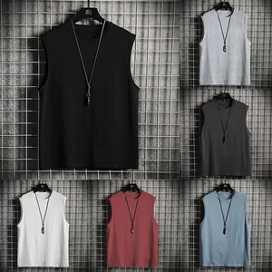 New Men T-Shirts Tops Casual Comfortable Fitness Leightweight Sleeveless - Picture 1 of 16