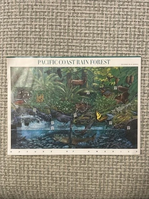 US Stamps – Full Pane – “Pacific Coast Rain Forest” (#3378,) 1999 33cent Sheet - Image 1 of 4