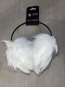 NFL Indianapolis Colts White Fuzzy Cheer Earmuffs One Size By Little Earth - Foto 1 di 4