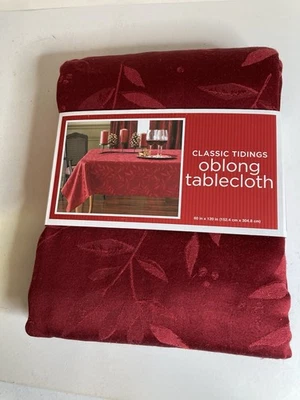 Target Classic Tidings Red Holly Oblong Tablecloth 60" x 120" Christmas 2011 - Image 1 of 4