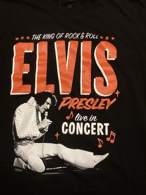 Camisa de concierto en vivo de Elvis Presley talla XL negra King of Rock & Roll Foto 1 de 2