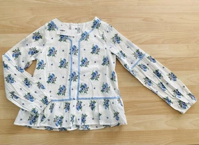 Janie & Jack Niñas 10 Peplum Floral Punto Suizo Top Puff Manga Larga Nuevo con Etiquetas Foto 1 de 4