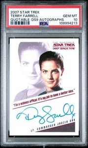 Quotable Star Trek Deep Space Nine Autograph card Terry Farrell PSA 10 Gem Mint - Picture 1 of 2