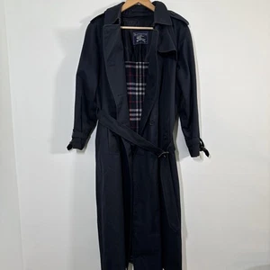 Trench donna Burberrys blu navy doppiopetto foderato taglia 10 lungo - Foto 1 di 14